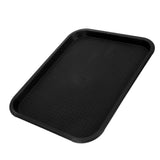 Fast Food Tray PP Rectangular Thick Slip Resistant Multi Purpose Food Service Tray for Restaurant CanteenBlack