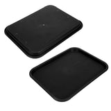 Fast Food Tray PP Rectangular Thick Slip Resistant Multi Purpose Food Service Tray for Restaurant CanteenBlack