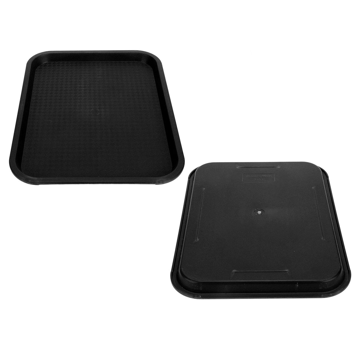 Fast Food Tray PP Rectangular Thick Slip Resistant Multi Purpose Food Service Tray for Restaurant CanteenBlack
