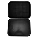 Fast Food Tray PP Rectangular Thick Slip Resistant Multi Purpose Food Service Tray for Restaurant CanteenBlack