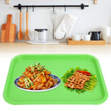 Fast Food Tray PP Rectangular Thick Slip Resistant Multi Purpose Food Service Tray for Restaurant CanteenGreen - Extra Image