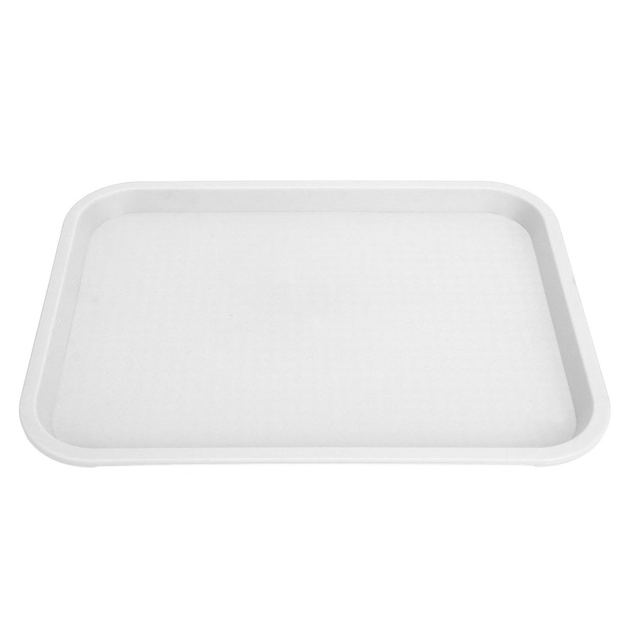 Fast Food Tray PP Rectangular Thick Slip Resistant Multi Purpose Food Service Tray for Restaurant CanteenWhite