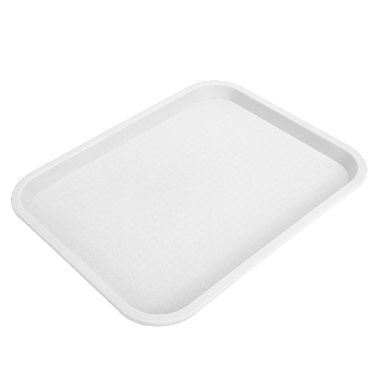 Fast Food Tray PP Rectangular Thick Slip Resistant Multi Purpose Food Service Tray for Restaurant CanteenWhite