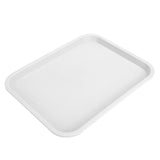 Fast Food Tray PP Rectangular Thick Slip Resistant Multi Purpose Food Service Tray for Restaurant CanteenWhite