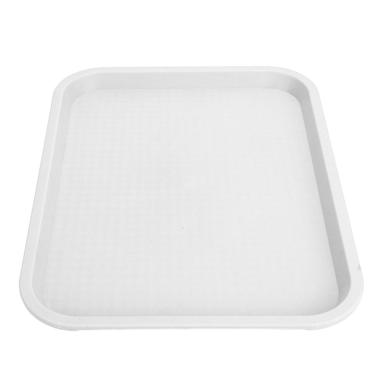 Fast Food Tray PP Rectangular Thick Slip Resistant Multi Purpose Food Service Tray for Restaurant CanteenWhite