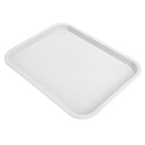 Fast Food Tray PP Rectangular Thick Slip Resistant Multi Purpose Food Service Tray for Restaurant CanteenWhite - Top-Down View