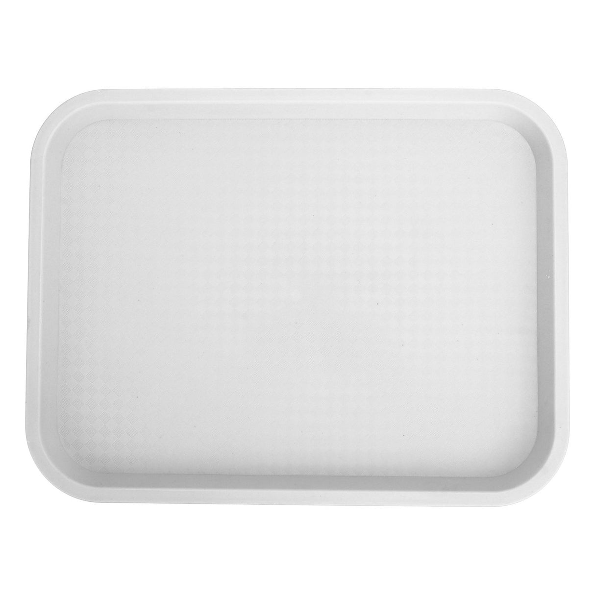 Fast Food Tray PP Rectangular Thick Slip Resistant Multi Purpose Food Service Tray for Restaurant CanteenWhite