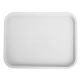 Fast Food Tray PP Rectangular Thick Slip Resistant Multi Purpose Food Service Tray for Restaurant CanteenWhite