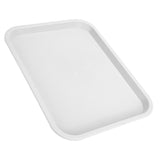 Fast Food Tray PP Rectangular Thick Slip Resistant Multi Purpose Food Service Tray for Restaurant CanteenWhite - Rear View