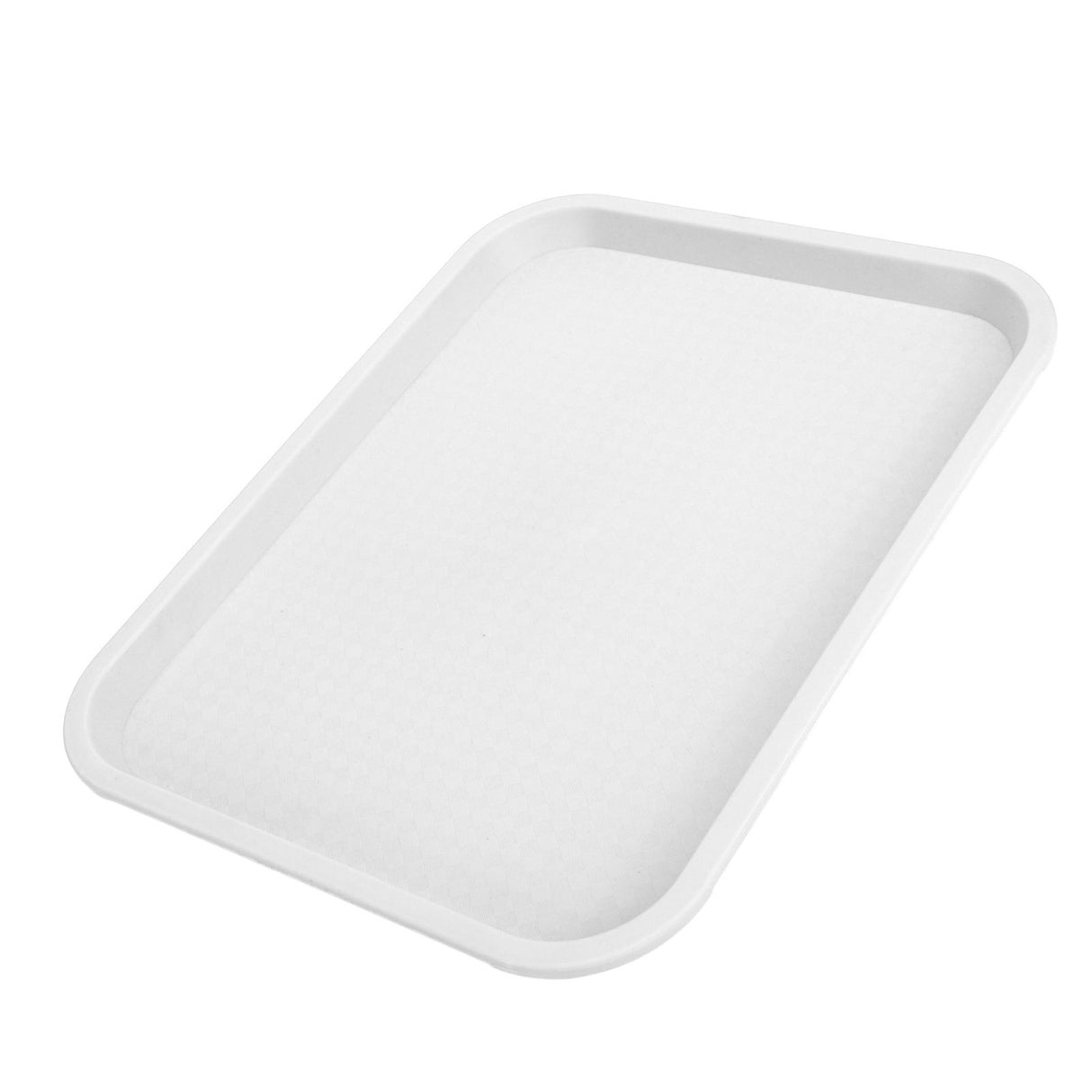 Fast Food Tray PP Rectangular Thick Slip Resistant Multi Purpose Food Service Tray for Restaurant CanteenWhite