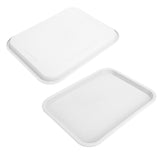 Fast Food Tray PP Rectangular Thick Slip Resistant Multi Purpose Food Service Tray for Restaurant CanteenWhite