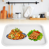 Fast Food Tray PP Rectangular Thick Slip Resistant Multi Purpose Food Service Tray for Restaurant CanteenWhite