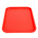 Fast Food Tray PP Rectangular Thick Slip Resistant Multi Purpose Food Service Tray for Restaurant CanteenRed