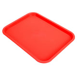 Fast Food Tray PP Rectangular Thick Slip Resistant Multi Purpose Food Service Tray for Restaurant CanteenRed - Top-Down View