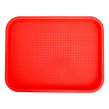 Fast Food Tray PP Rectangular Thick Slip Resistant Multi Purpose Food Service Tray for Restaurant CanteenRed