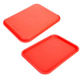 Fast Food Tray PP Rectangular Thick Slip Resistant Multi Purpose Food Service Tray for Restaurant CanteenRed