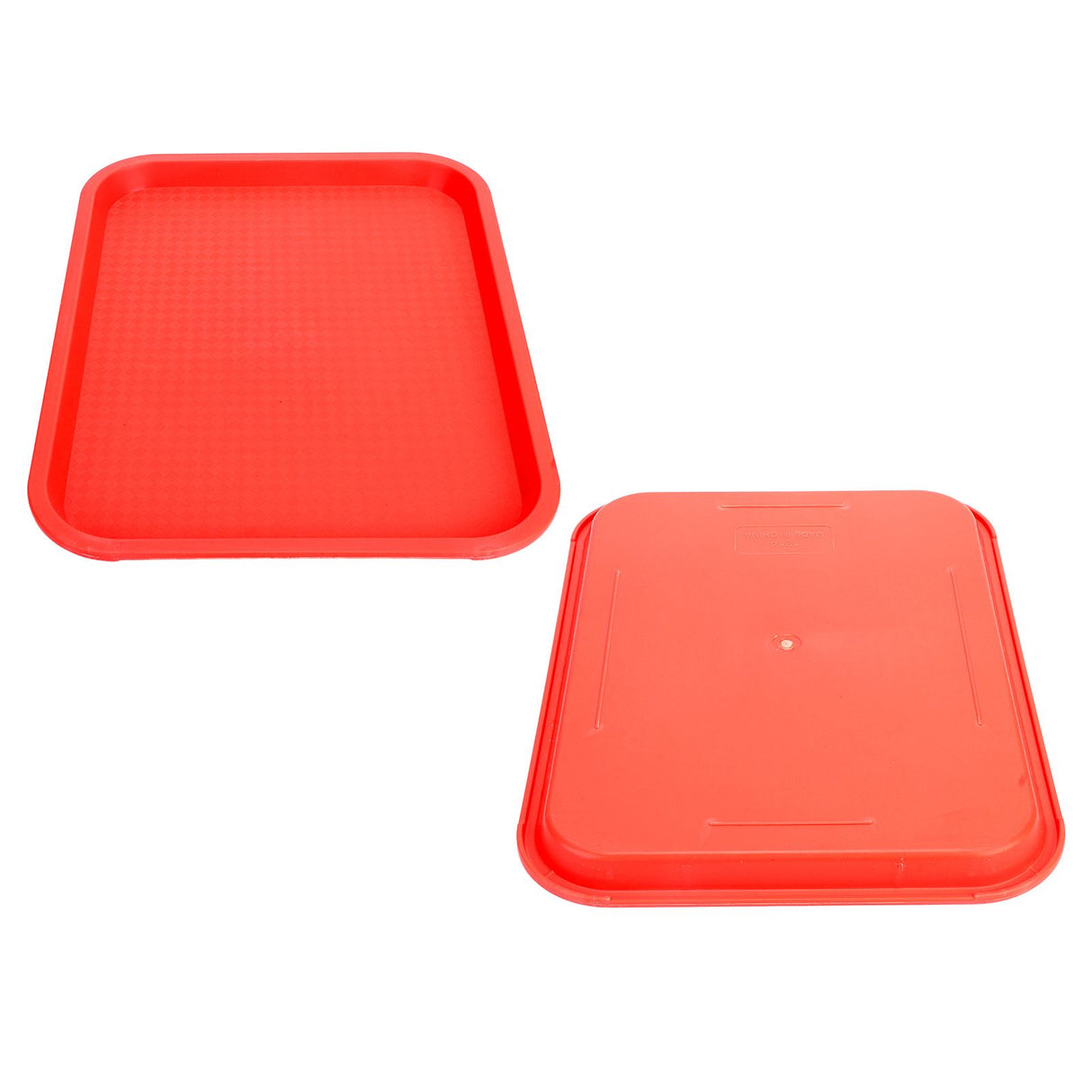 Fast Food Tray PP Rectangular Thick Slip Resistant Multi Purpose Food Service Tray for Restaurant CanteenRed