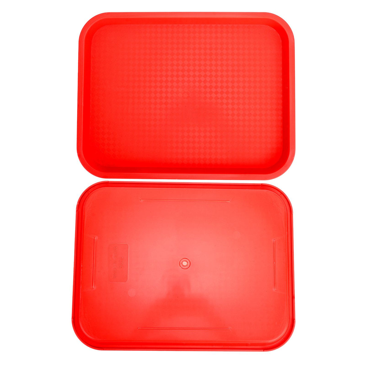 Fast Food Tray PP Rectangular Thick Slip Resistant Multi Purpose Food Service Tray for Restaurant CanteenRed