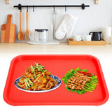 Fast Food Tray PP Rectangular Thick Slip Resistant Multi Purpose Food Service Tray for Restaurant CanteenRed