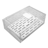 Refrigerator Storage Box Holder with Draining Plate Fruit Storage Container Preservation BoxL 11x20x30cm / 4.3x7.9x11.8in - Front View