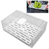 Refrigerator Storage Box Holder with Draining Plate Fruit Storage Container Preservation BoxL 11x20x30cm / 4.3x7.9x11.8in
