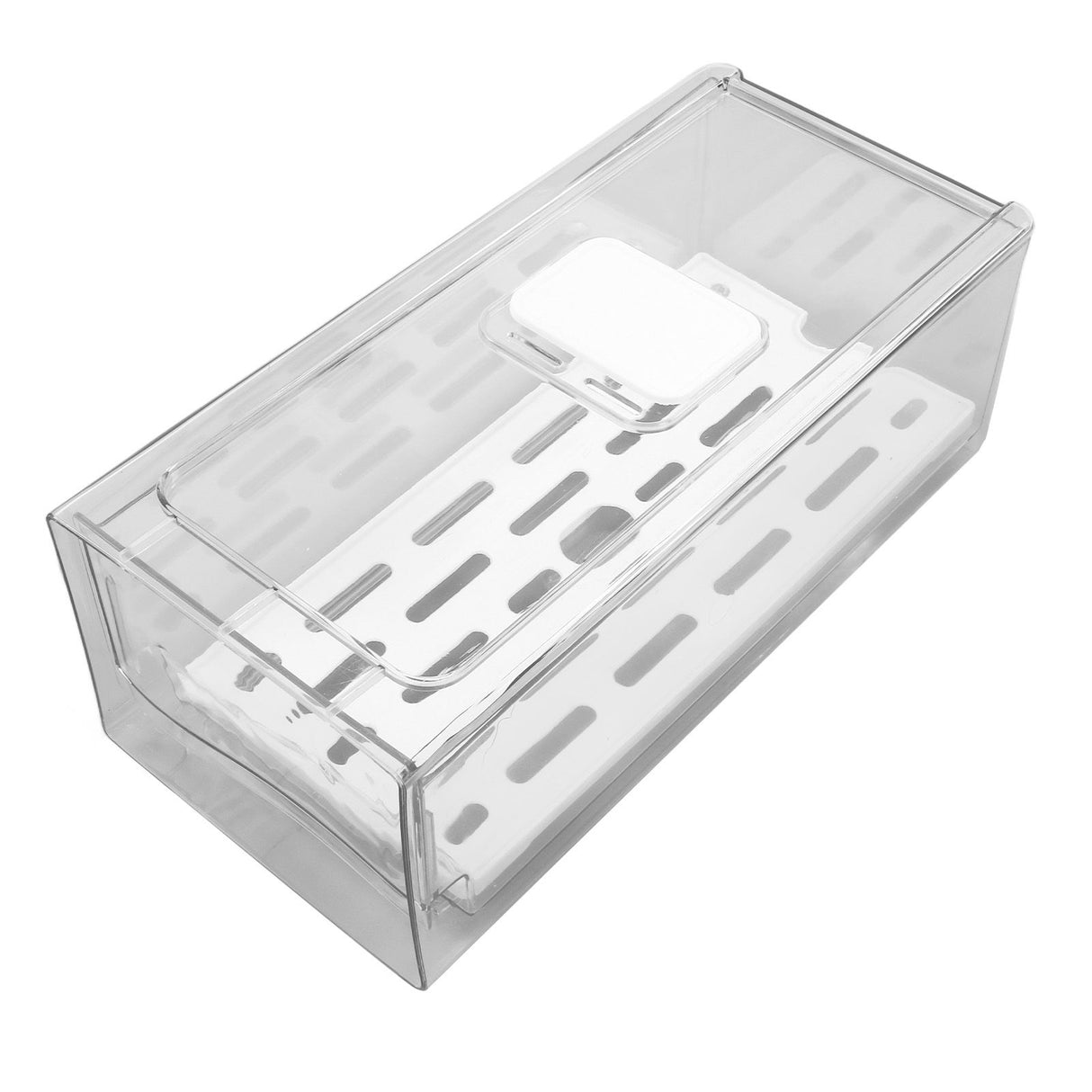 Refrigerator Storage Box Holder with Draining Plate Fruit Storage Container Preservation BoxS 11x14x30cm / 4.3x5.5x11.8in