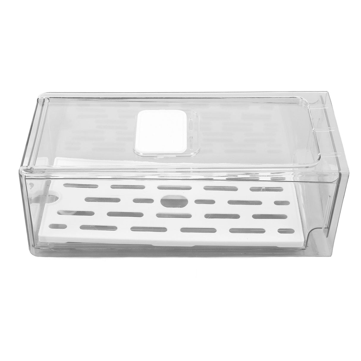Refrigerator Storage Box Holder with Draining Plate Fruit Storage Container Preservation BoxS 11x14x30cm / 4.3x5.5x11.8in