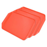 3PCS Colorful Food Tray Rectangle Thickened Binaural Plastic Tray Heat Resistance Stackable Cafeteria Trays for HotelOrange