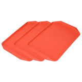 3PCS Colorful Food Tray Rectangle Thickened Binaural Plastic Tray Heat Resistance Stackable Cafeteria Trays for HotelOrange