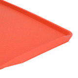 3PCS Colorful Food Tray Rectangle Thickened Binaural Plastic Tray Heat Resistance Stackable Cafeteria Trays for HotelOrange - Extra Image