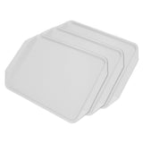 3PCS Colorful Food Tray Rectangle Thickened Binaural Plastic Tray Heat Resistance Stackable Cafeteria Trays for HotelWhite