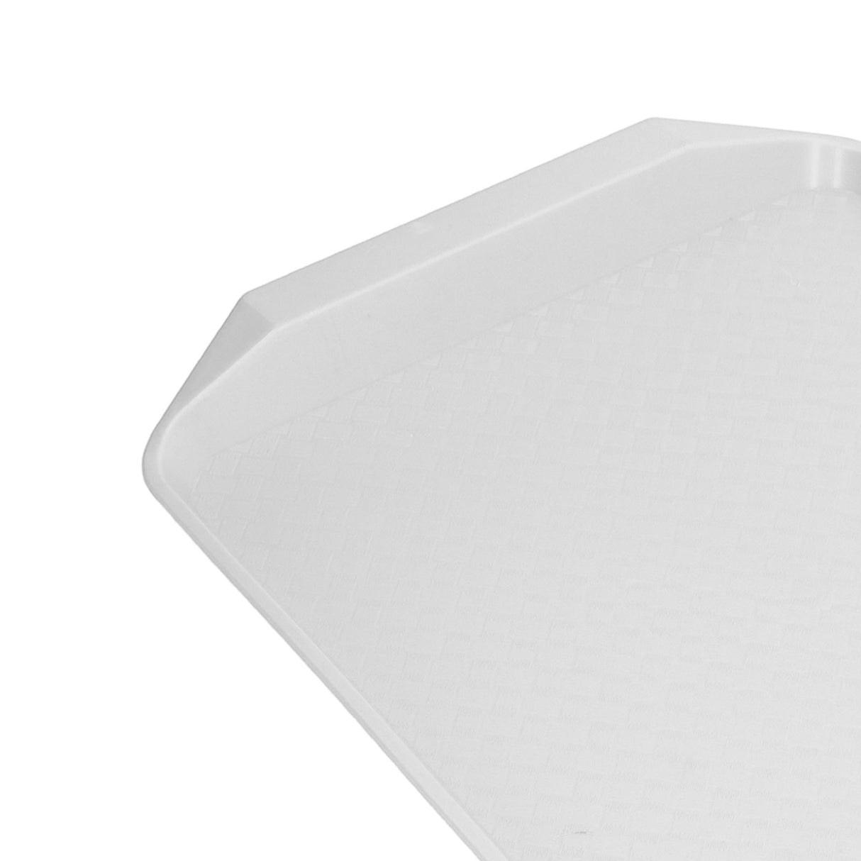 3PCS Colorful Food Tray Rectangle Thickened Binaural Plastic Tray Heat Resistance Stackable Cafeteria Trays for HotelWhite
