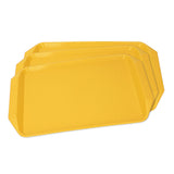 3PCS Colorful Food Tray Rectangle Thickened Binaural Plastic Tray Heat Resistance Stackable Cafeteria Trays for HotelYellow - 45-Degree Angle