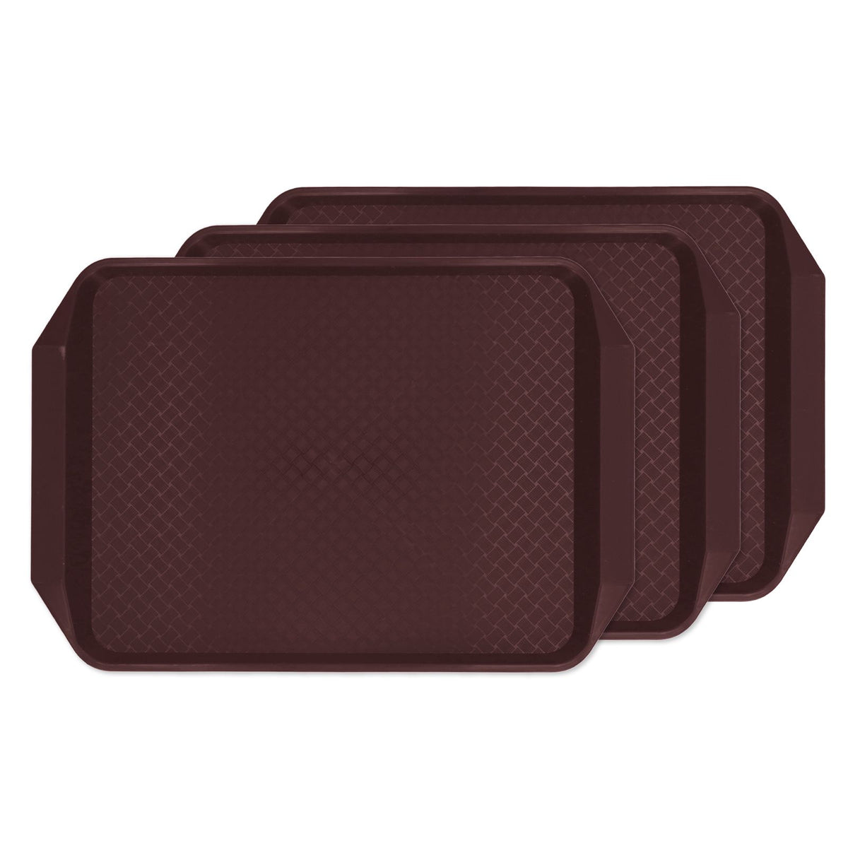 3PCS Colorful Food Tray Rectangle Thickened Binaural Plastic Tray Heat Resistance Stackable Cafeteria Trays for HotelCoffee