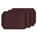 3PCS Colorful Food Tray Rectangle Thickened Binaural Plastic Tray Heat Resistance Stackable Cafeteria Trays for HotelCoffee - Front View