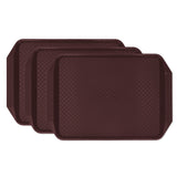 3PCS Colorful Food Tray Rectangle Thickened Binaural Plastic Tray Heat Resistance Stackable Cafeteria Trays for HotelCoffee - Side View