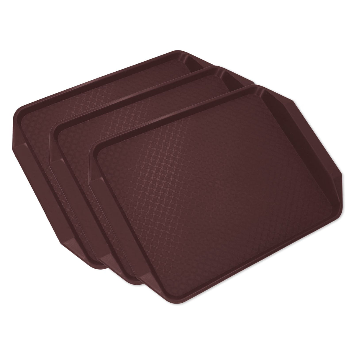 3PCS Colorful Food Tray Rectangle Thickened Binaural Plastic Tray Heat Resistance Stackable Cafeteria Trays for HotelCoffee