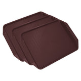 3PCS Colorful Food Tray Rectangle Thickened Binaural Plastic Tray Heat Resistance Stackable Cafeteria Trays for HotelCoffee - Rear View