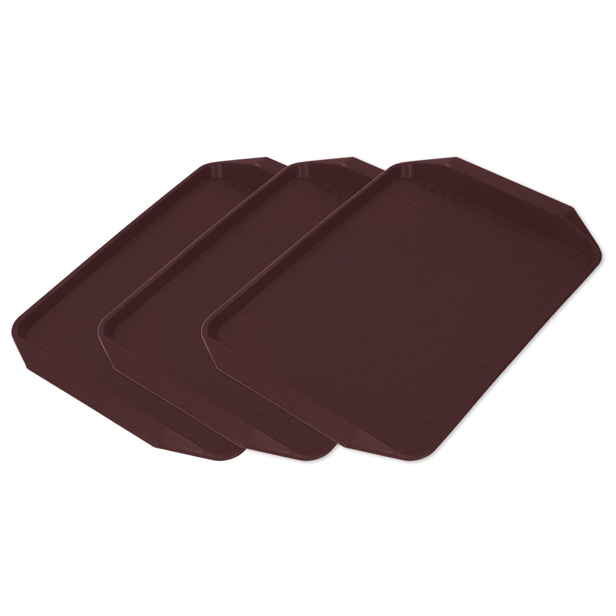 3PCS Colorful Food Tray Rectangle Thickened Binaural Plastic Tray Heat Resistance Stackable Cafeteria Trays for HotelCoffee