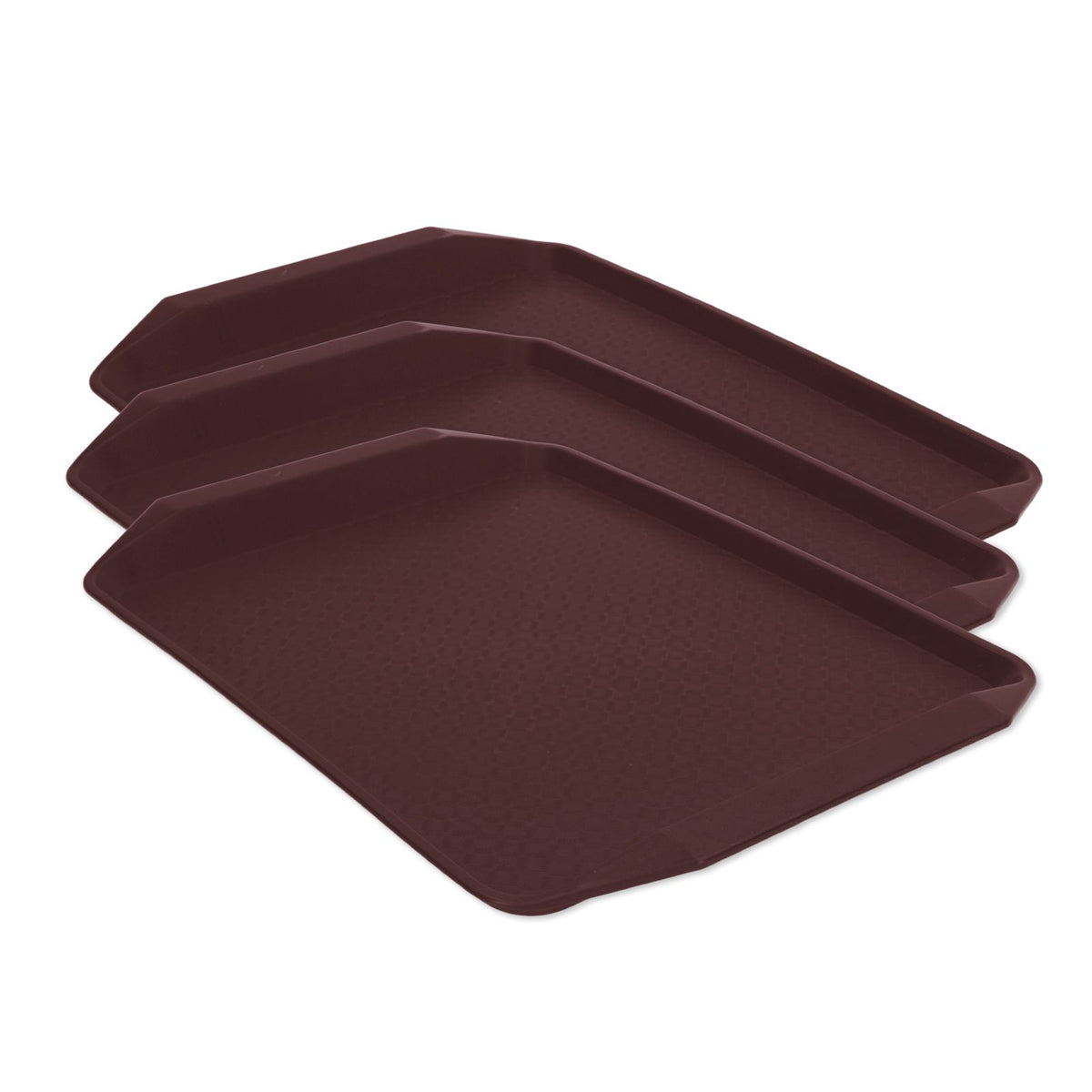 3PCS Colorful Food Tray Rectangle Thickened Binaural Plastic Tray Heat Resistance Stackable Cafeteria Trays for HotelCoffee
