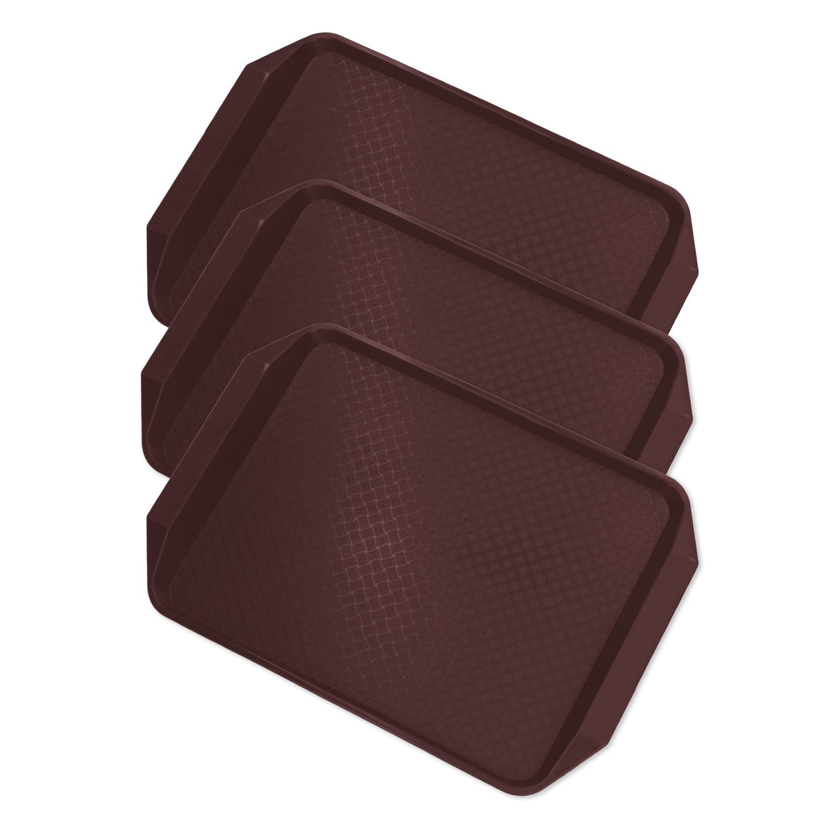 3PCS Colorful Food Tray Rectangle Thickened Binaural Plastic Tray Heat Resistance Stackable Cafeteria Trays for HotelCoffee