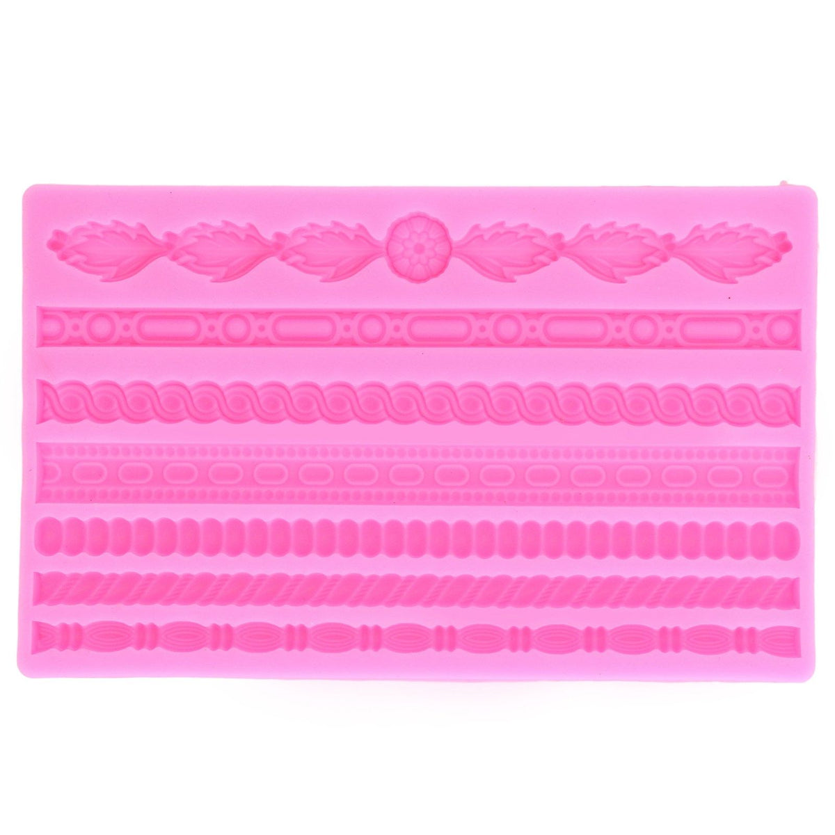 3D Pearl Knit Rope Silicone Mold Food Grade Reusable Cake Decorating Mould for Cakes Jellies Breads Desserts Pink