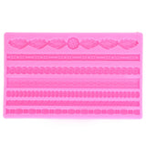 3D Pearl Knit Rope Silicone Mold Food Grade Reusable Cake Decorating Mould for Cakes Jellies Breads Desserts Pink