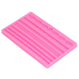 3D Pearl Knit Rope Silicone Mold Food Grade Reusable Cake Decorating Mould for Cakes Jellies Breads Desserts Pink