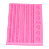 3D Pearl Knit Rope Silicone Mold Food Grade Reusable Cake Decorating Mould for Cakes Jellies Breads Desserts Pink