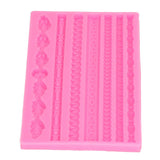 3D Pearl Knit Rope Silicone Mold Food Grade Reusable Cake Decorating Mould for Cakes Jellies Breads Desserts Pink