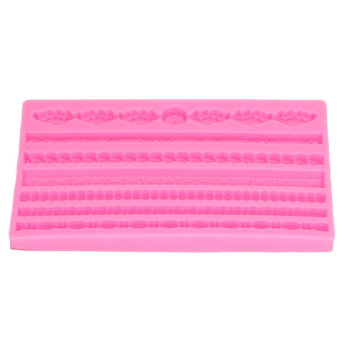 3D Pearl Knit Rope Silicone Mold Food Grade Reusable Cake Decorating Mould for Cakes Jellies Breads Desserts Pink