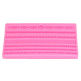 3D Pearl Knit Rope Silicone Mold Food Grade Reusable Cake Decorating Mould for Cakes Jellies Breads Desserts Pink - Low Angle