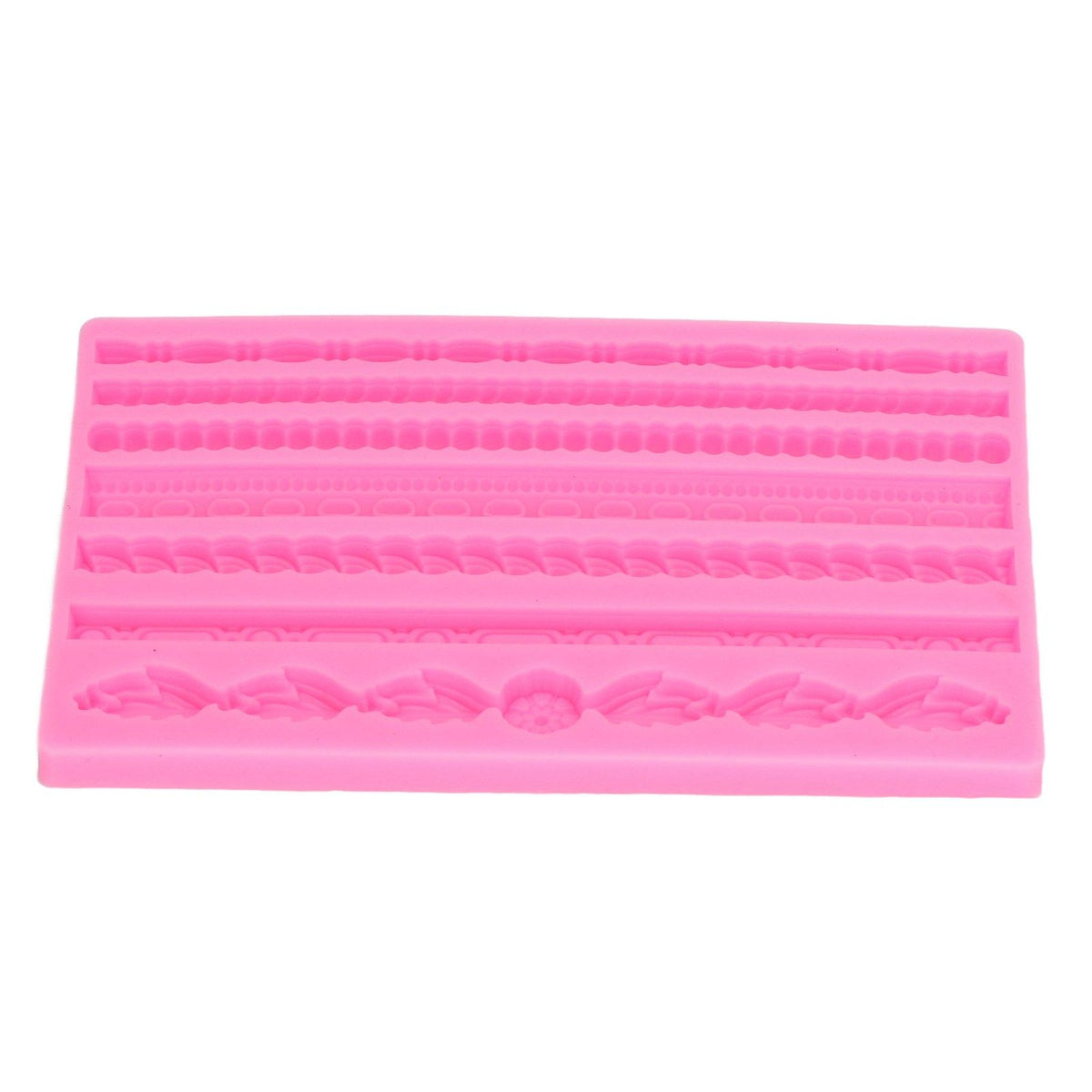 3D Pearl Knit Rope Silicone Mold Food Grade Reusable Cake Decorating Mould for Cakes Jellies Breads Desserts Pink