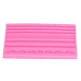 3D Pearl Knit Rope Silicone Mold Food Grade Reusable Cake Decorating Mould for Cakes Jellies Breads Desserts Pink